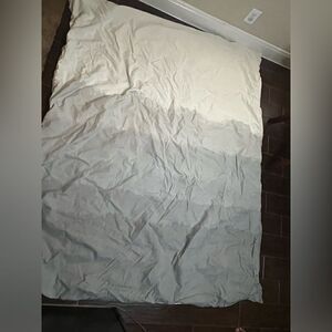 Restoration Hardware white/grey ombre duvet cover and insert twin